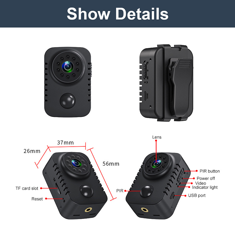MD29 sport camera PIR low power infrared night vision