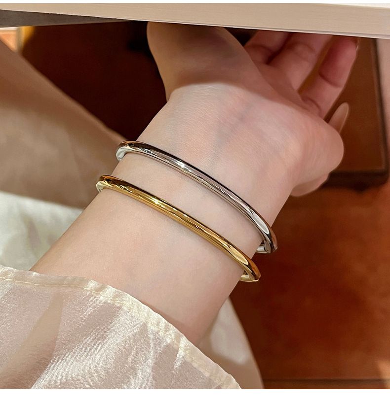 Titanium steel bracelet, silver, non-fading