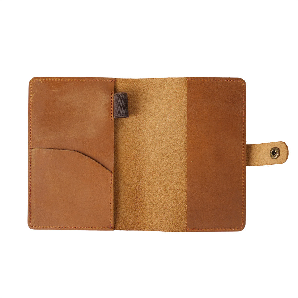 1158 Genuine Leather Crazy Horse Passport Travel Wallet Card Holder