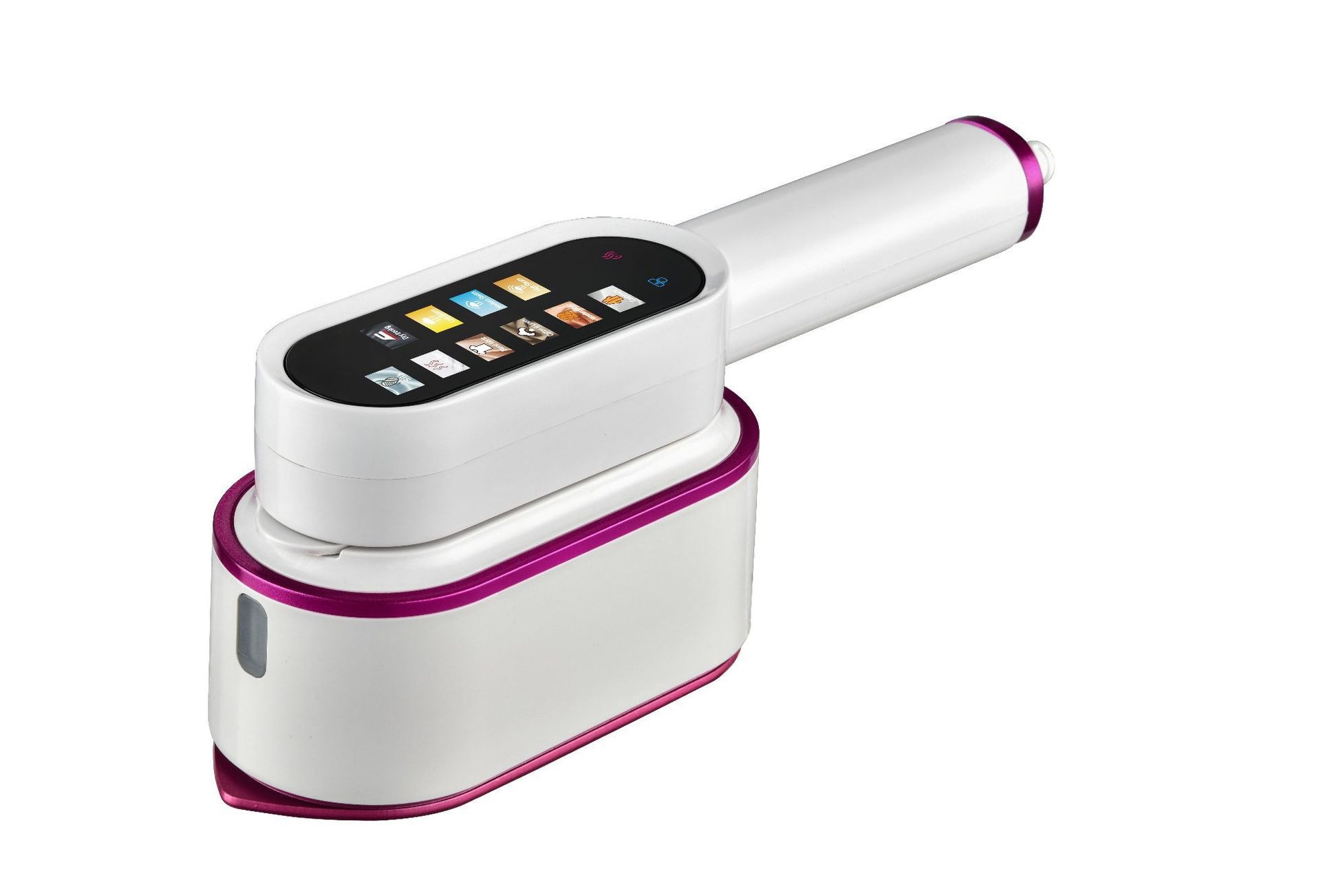 Foldable handheld garment steamer, touch screen, portable