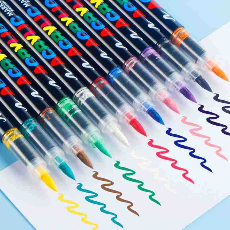 Acryl-Marker mit weicher Spitze farbig