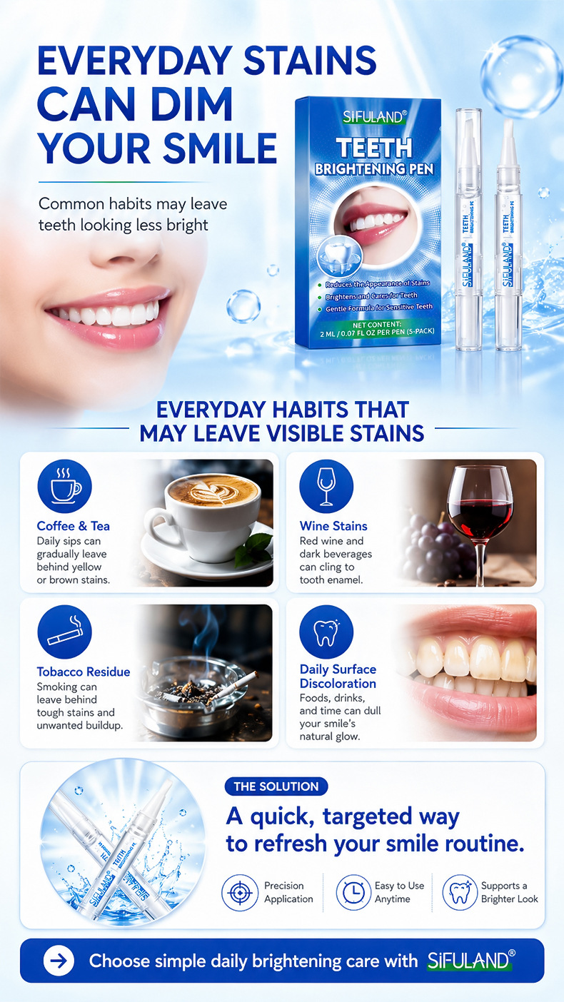Teeth whitening pen with stain remover