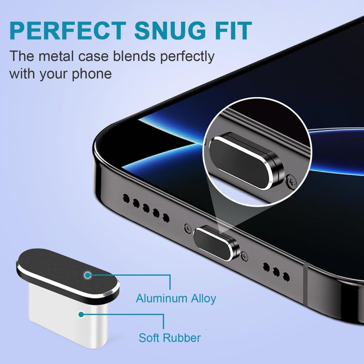 iPhone 15 / 16 arayüzüne uygun cep telefonu toz tıkacı metal toz tıkacı cep telefonu temizleme kiti