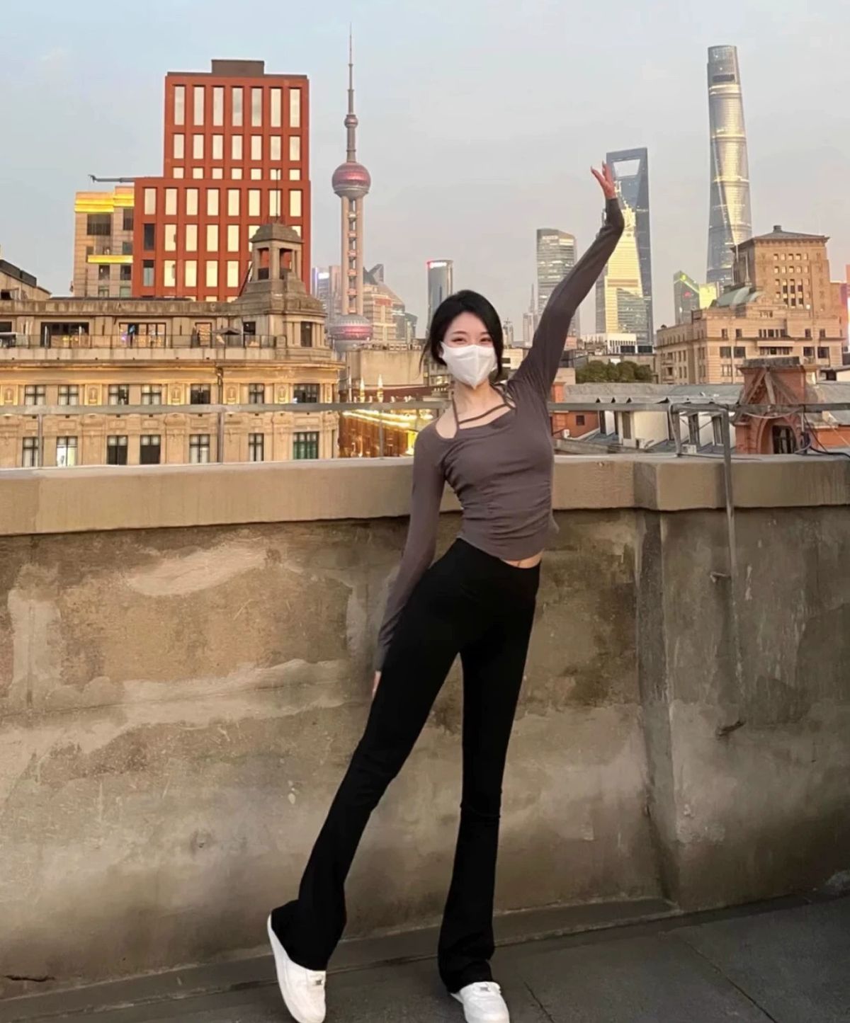 Yoga şalvar pantolonu kadın bol kesim yüksek bel naylon esnek outdoor