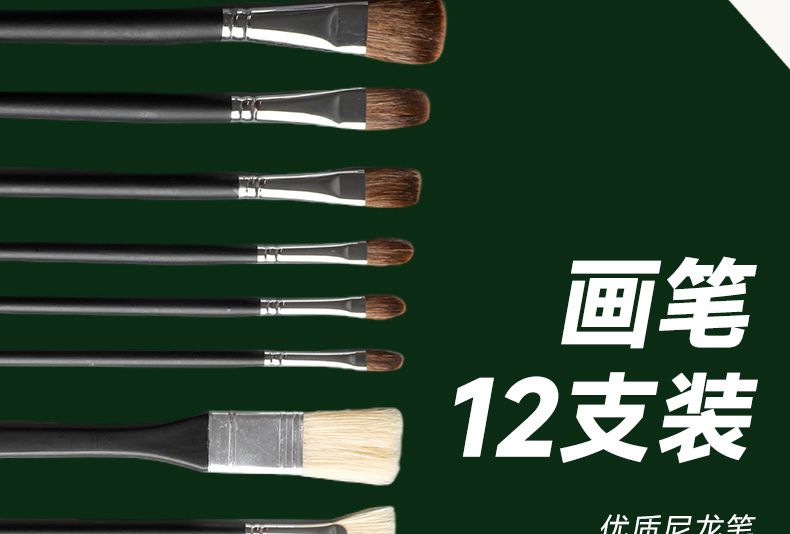 Qingzhu akrilik boya seti 12ml, formaldehit içermez, su geçirmez