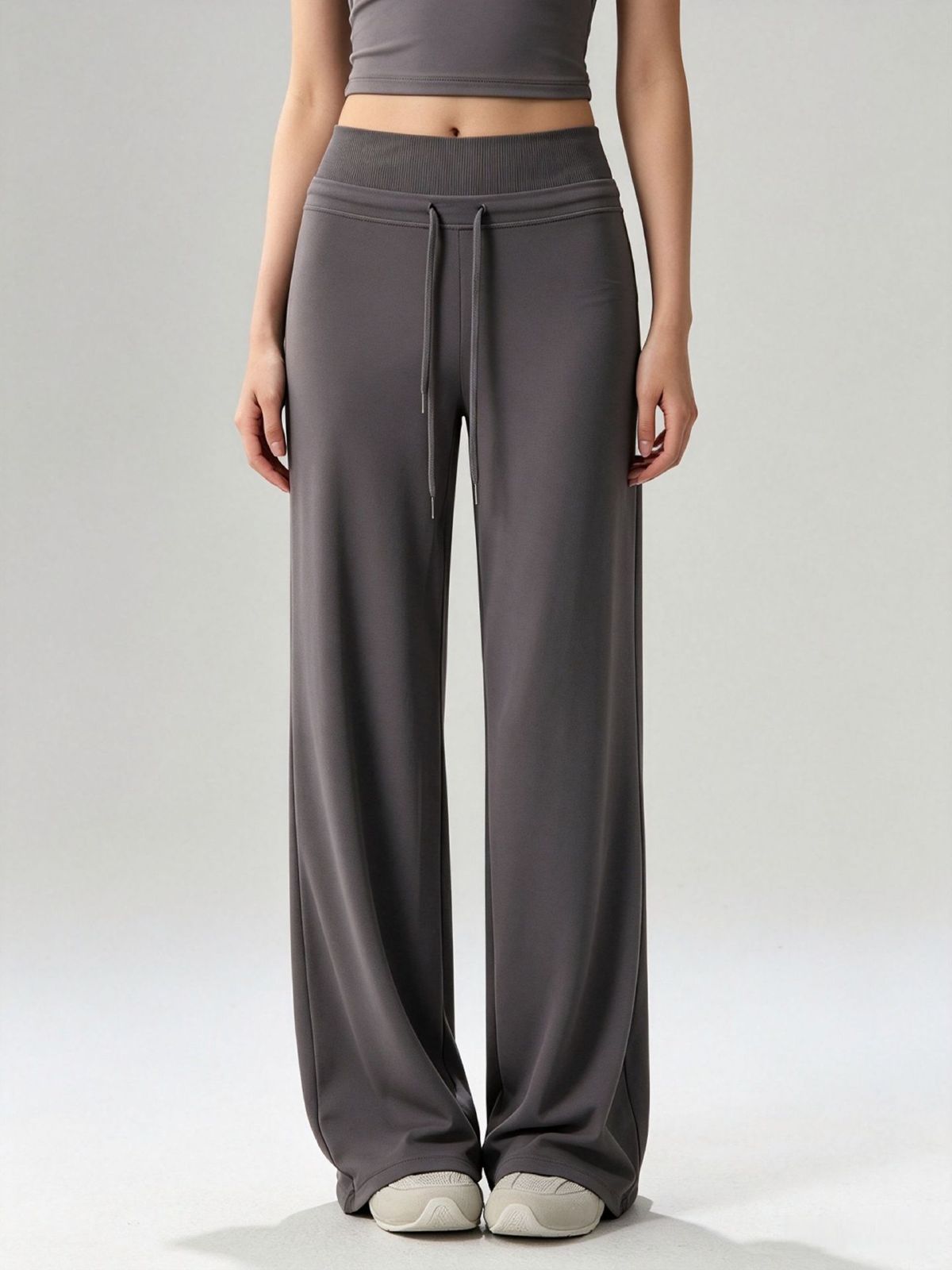Yoga-Hose mit weitem Bein, hoher Taille, Pilates-Training