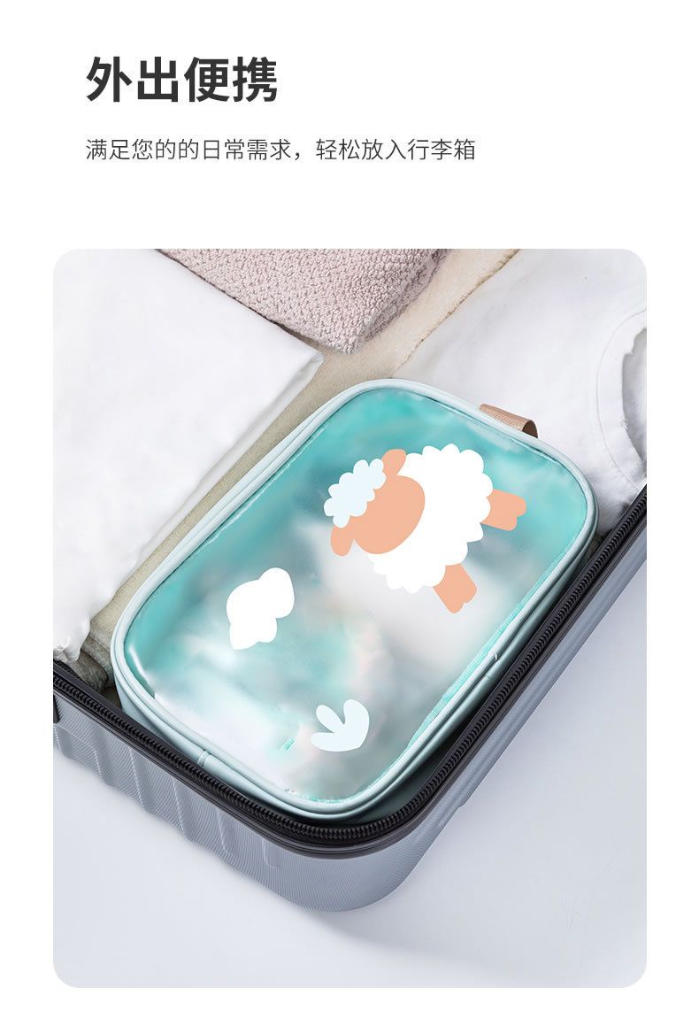 Large capacity makeup bag with dry wet separation
