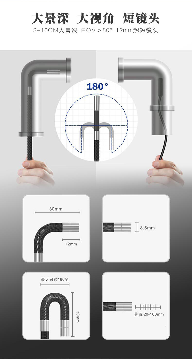 RALCAM H406B 360° rotatable endoscope