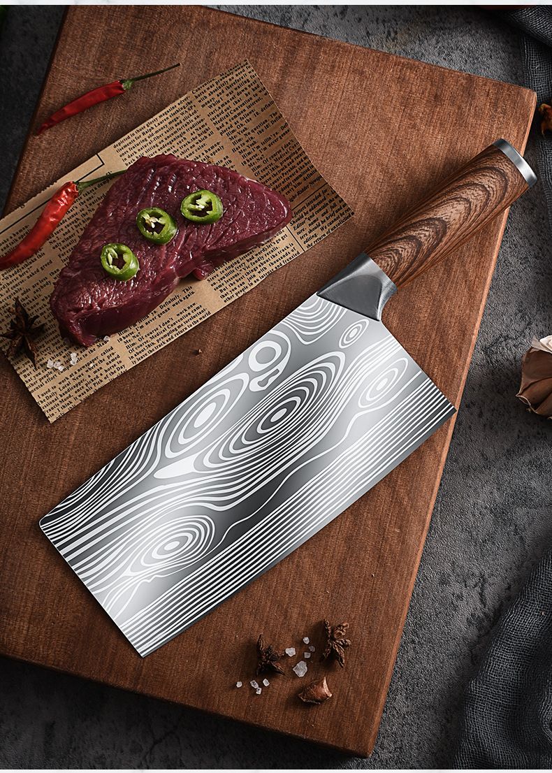 Longquan kitchen knife set, forged chef and slicing knives