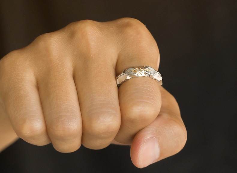 Self-discipline sterling silver men's ring