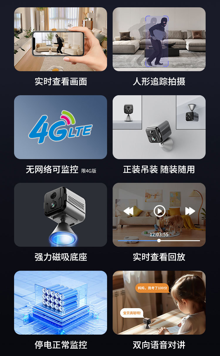 Dingdou 4G Home Camera Two-Way Audio HD Night Vision
