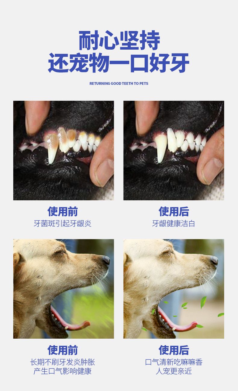 Pet oral care set, edible toothpaste for cats and dogs