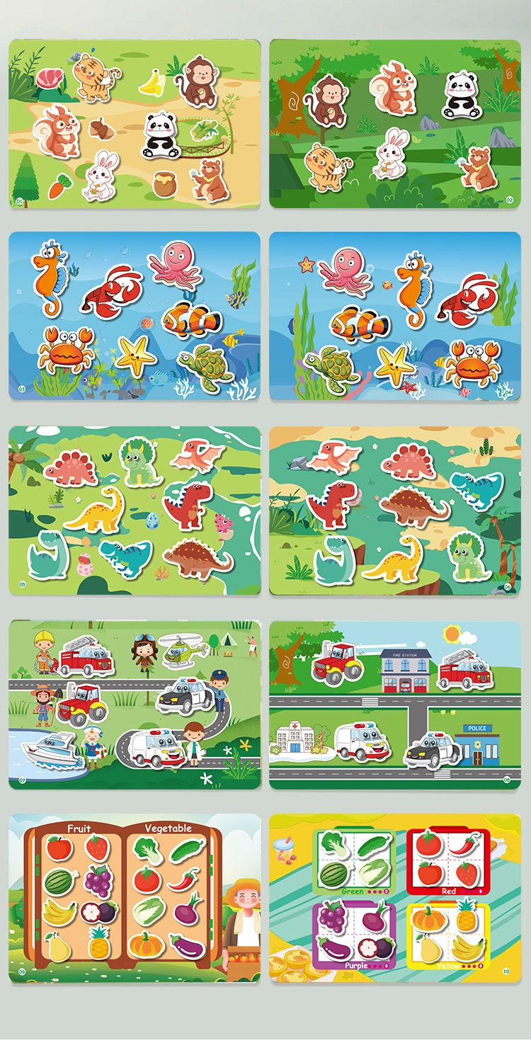 Children's quiet book with sticker activities early learning book