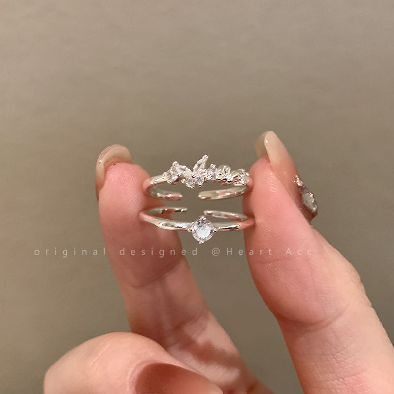 Butterfly Zircon Ring, Adjustable, Women's