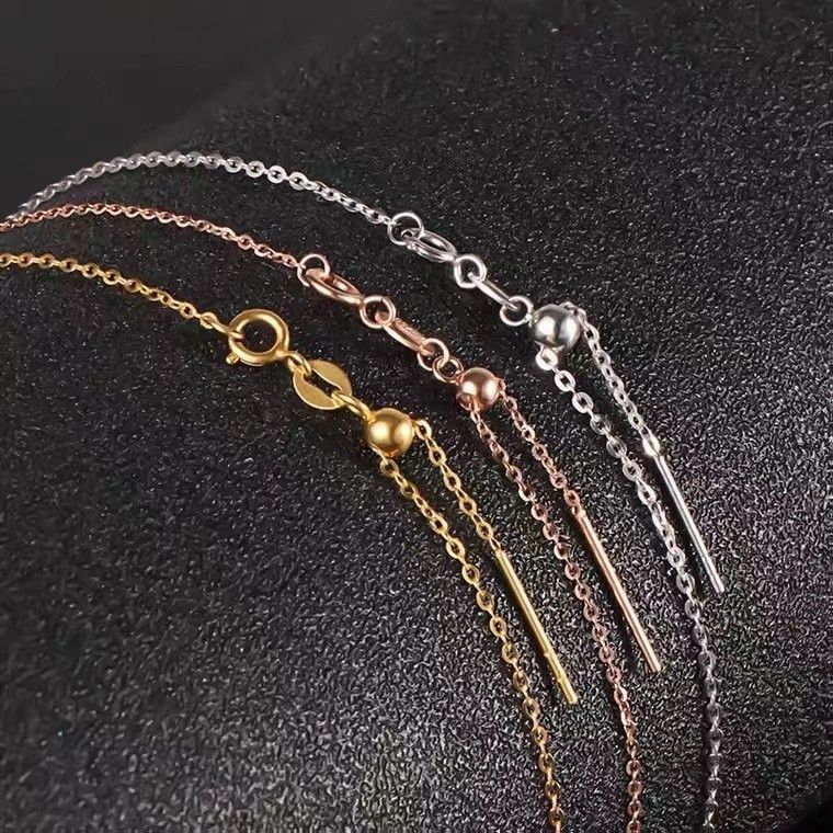 Needle-type O-chain bead necklace for women, hypoallergenic