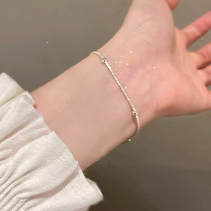 S925 Silber-Perlenarmband, minimalistisches Design