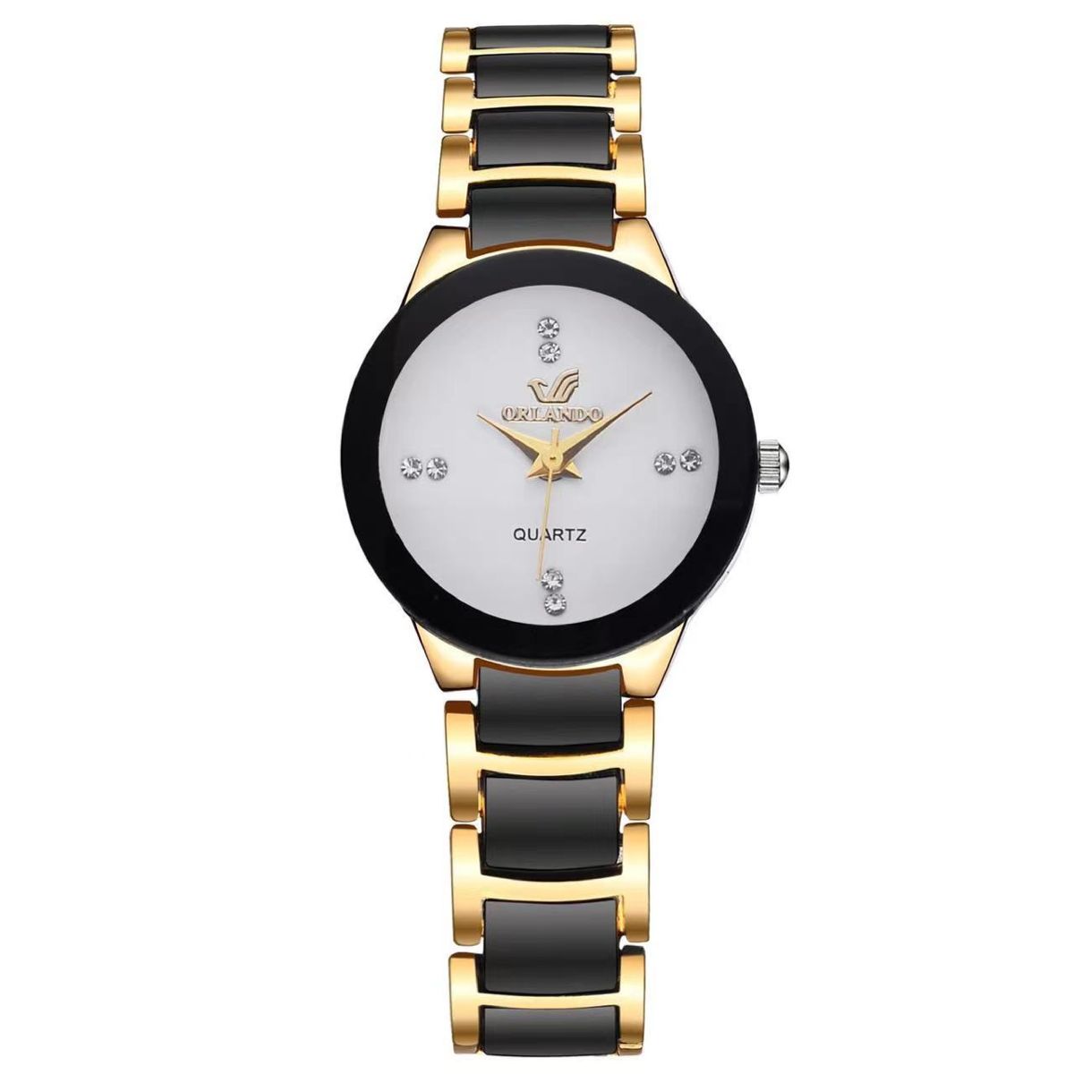 Women's tungsten steel watch with diamond steel strap, quartz
