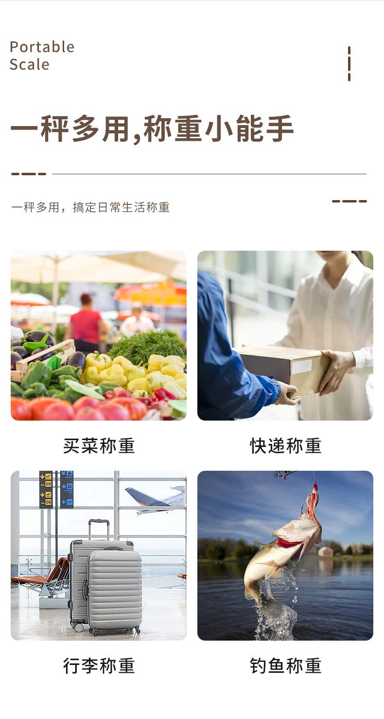 跨境高精度手提电子秤家用小型便携式弹簧秤迷你行李挂钩手拉挂称