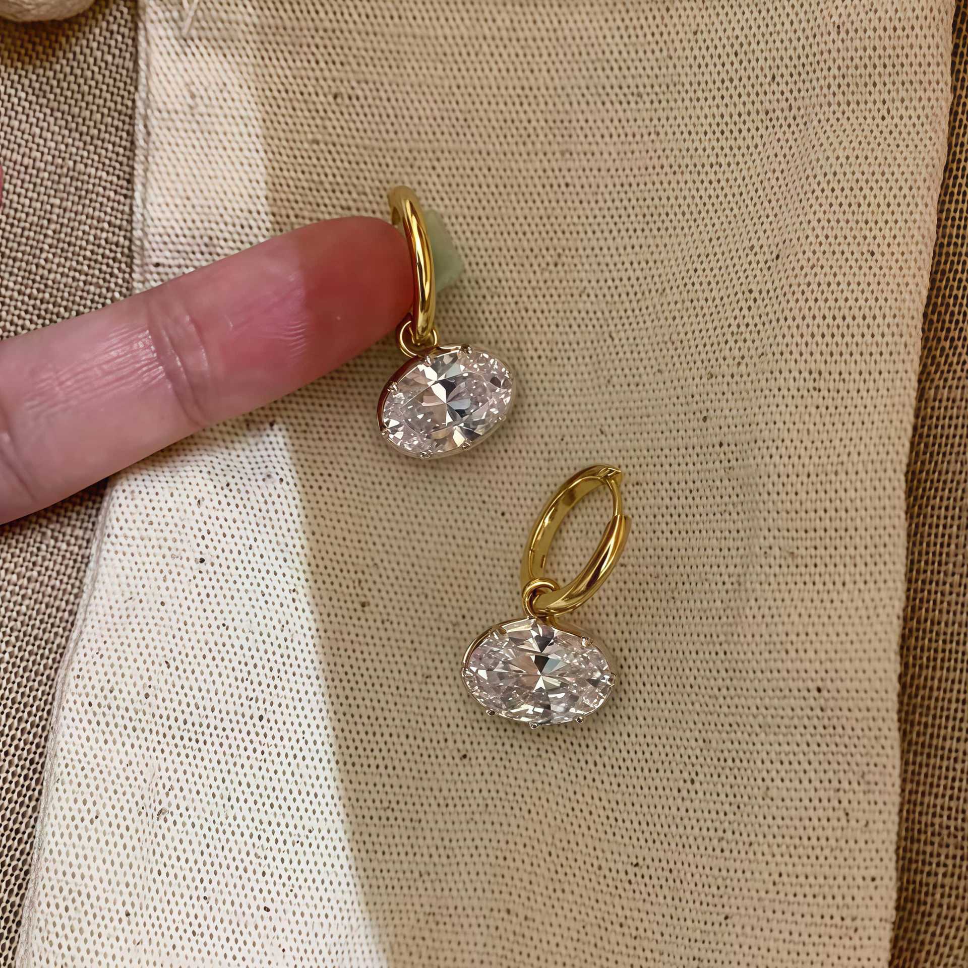 Silver earrings, S925 plated 18K gold