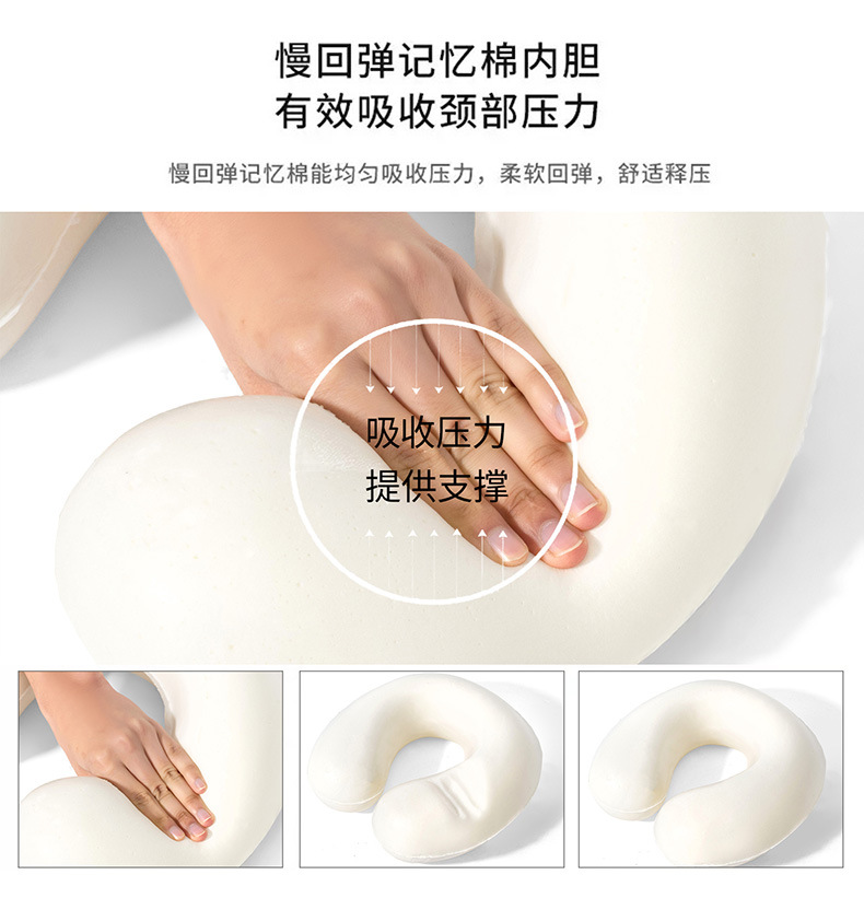 Cartoon U-Shaped Memory Foam Travel Pillow with Neck Support
