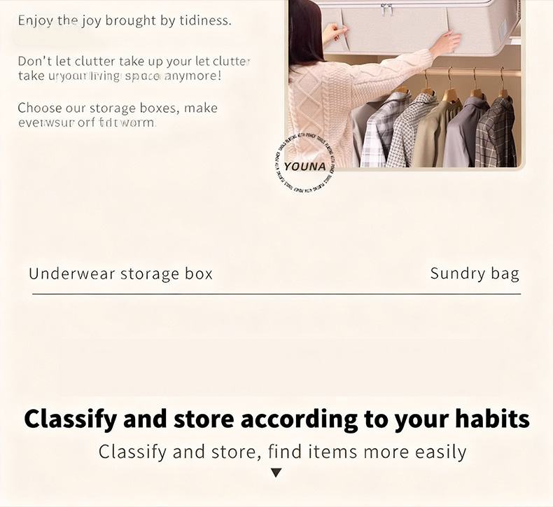 Bed storage box, large capacity, for quilts and down jackets