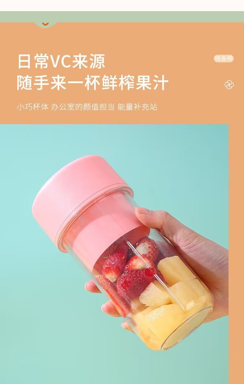 Portable USB rechargeable fruit and vegetable juicer