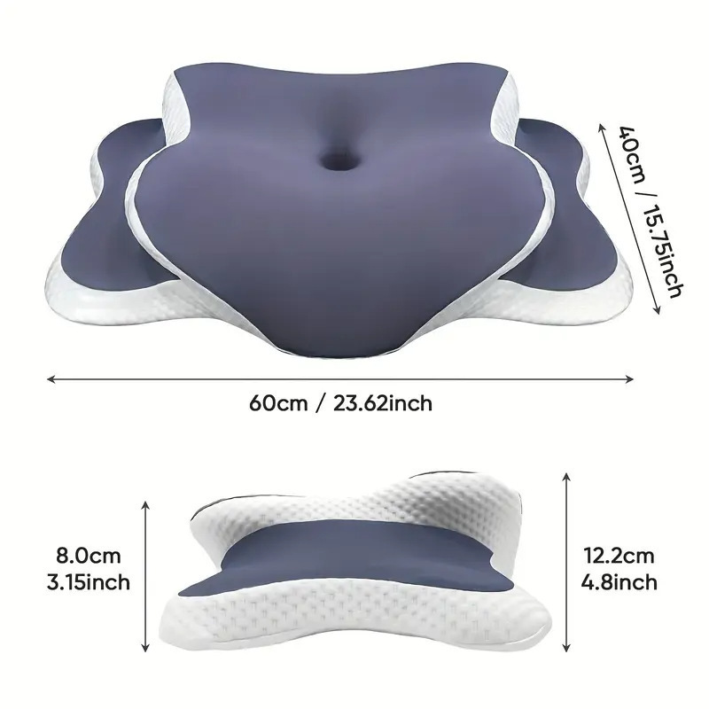 Butterfly memory foam pillow with cervical neck support