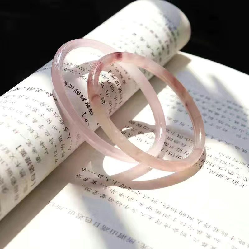 Çan sesli cam bilezik, gül ve vintage tarz deseni