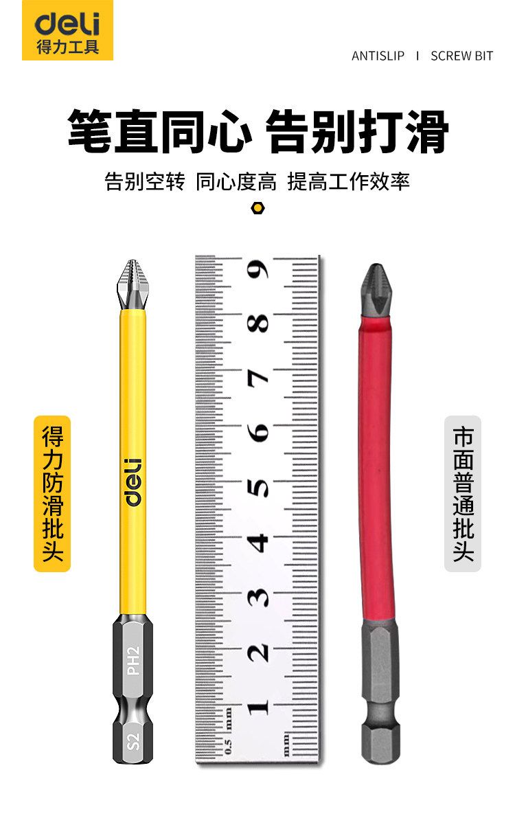 得力超硬抗冲击手电钻电动螺丝刀工具套装披头强磁防滑十字批头