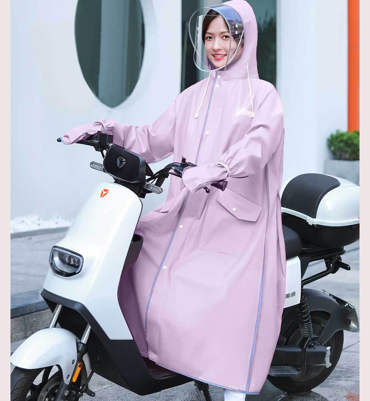 Damen-Regencape, Langlänge, Einteiler für Elektroroller