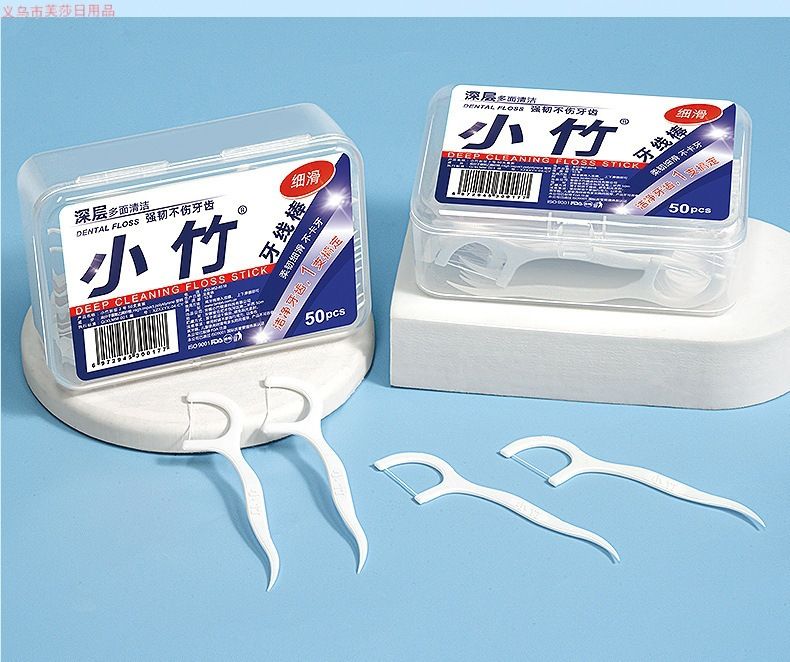 Bamboo dental floss, elastic, ultra-fine, family pack
