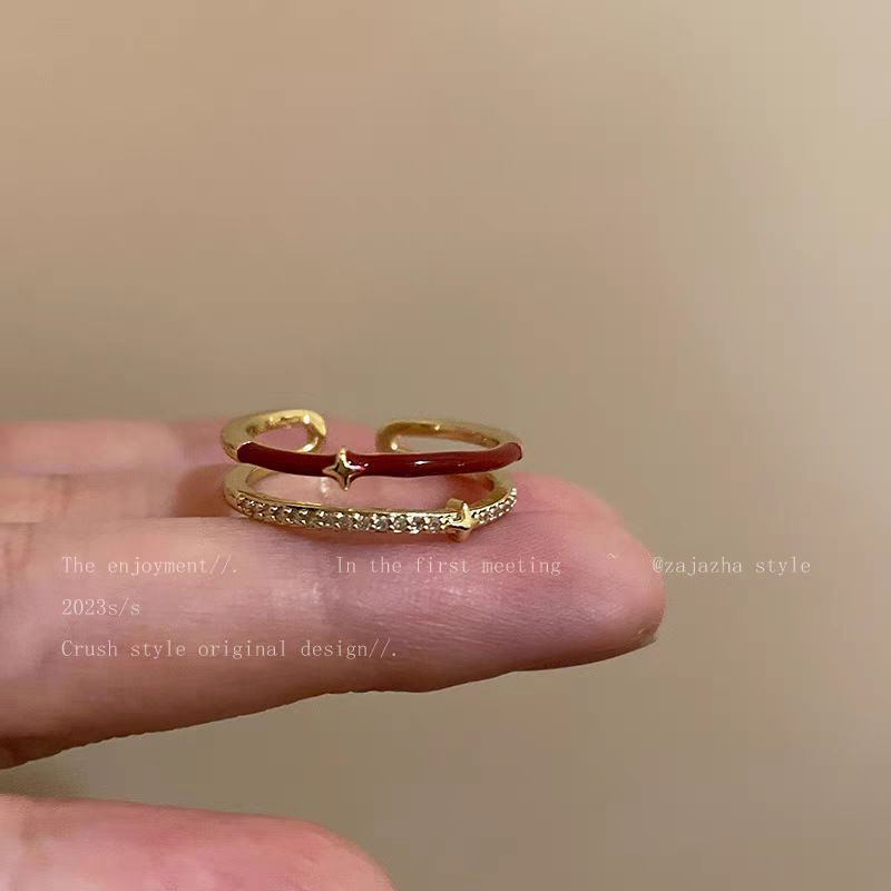 Doppellagiger roter Sternring, verstellbar