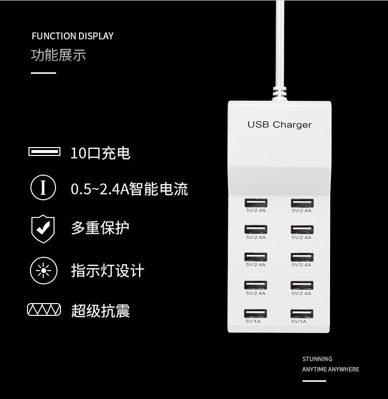 Xiaomi kompatibles Multi-Port USB-Schnellladegerät