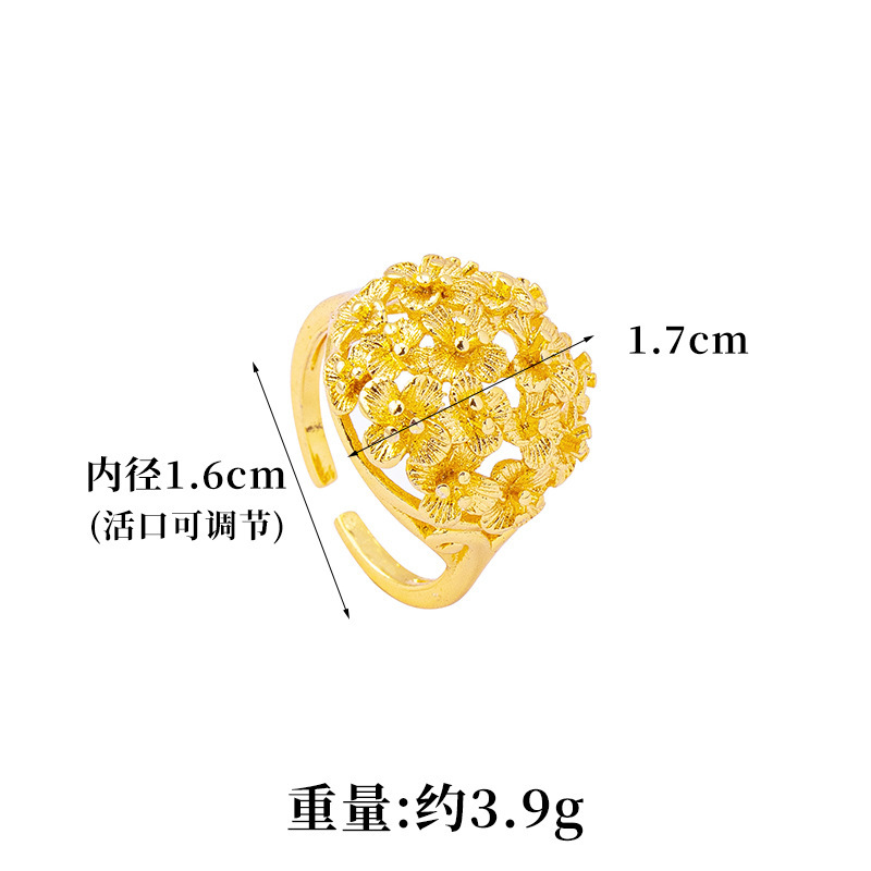 Chinesischer Stil Sand Gold Armband Diamant Blumenschloss