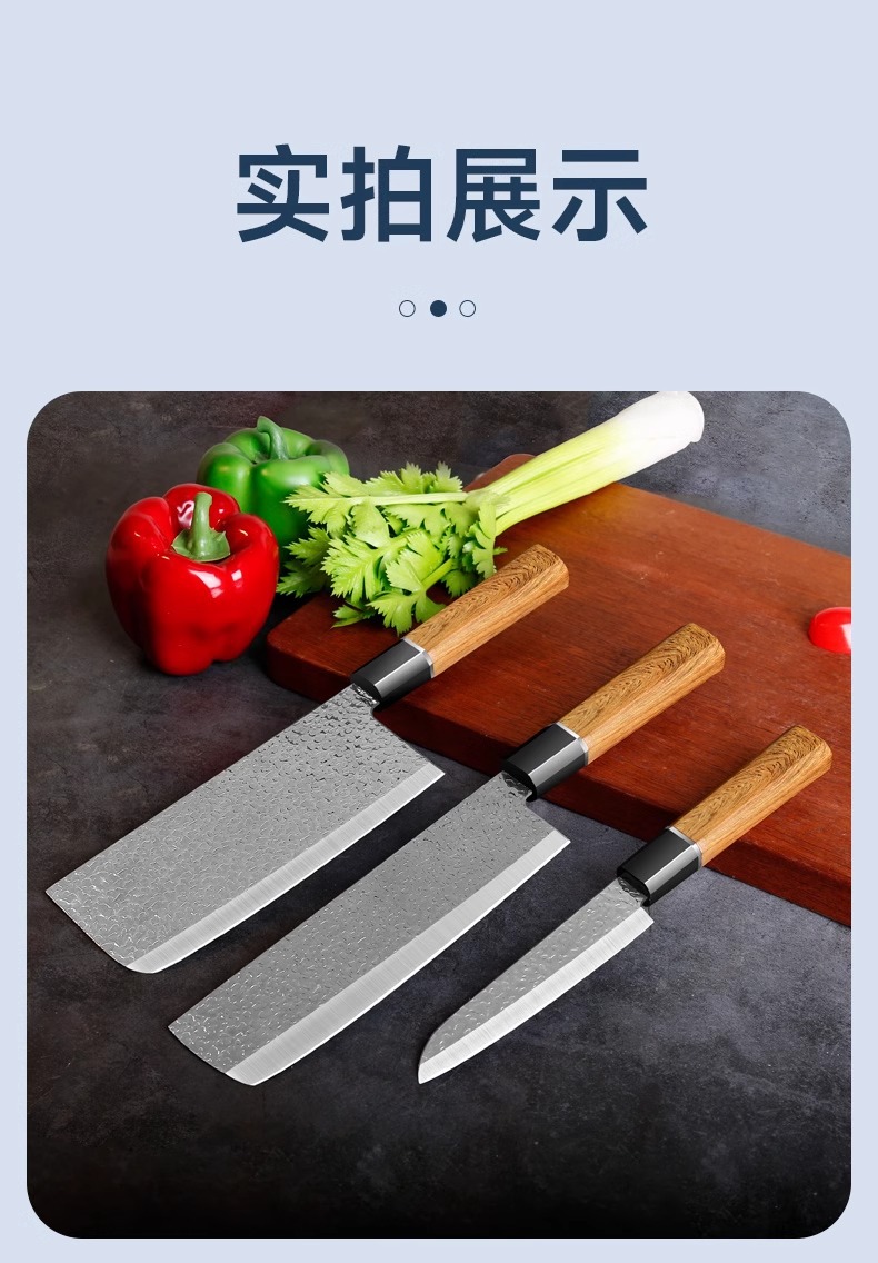 Dövme paslanmaz çelik mutfak bıçak seti, şef ve santoku bıçakları