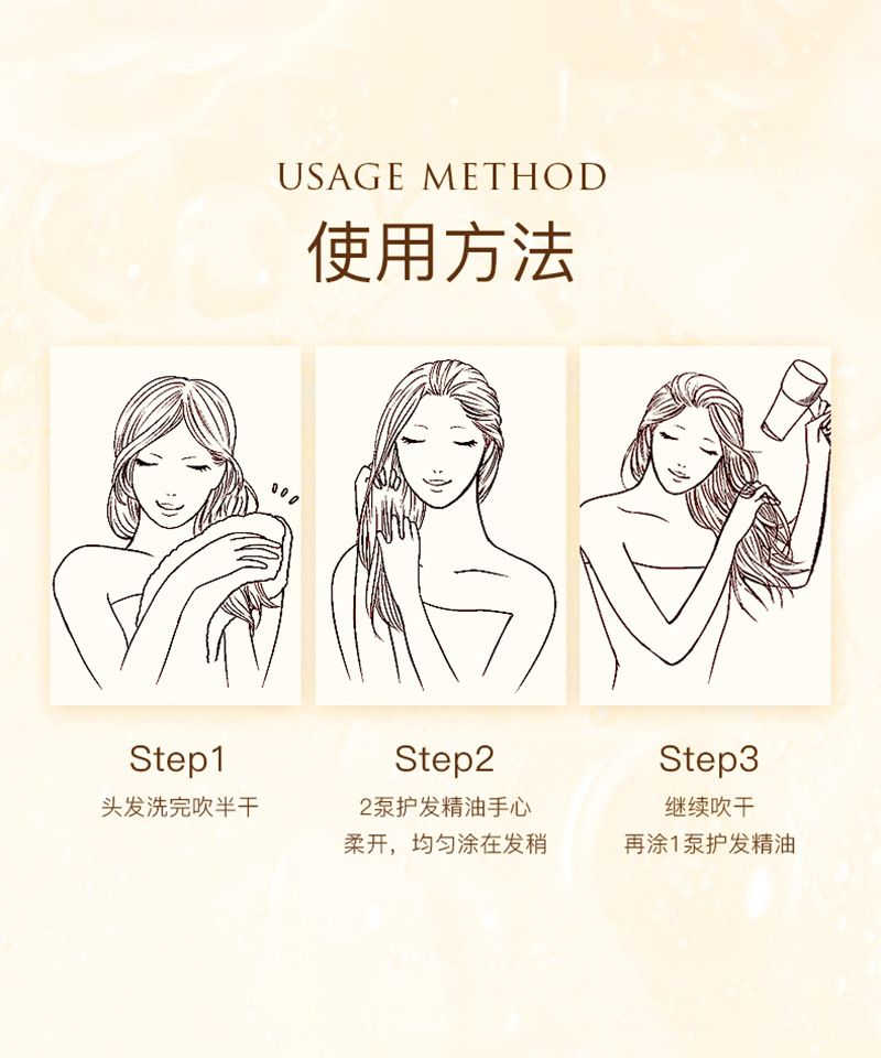 洛黛诗护发精油改善干枯毛躁秀发柔顺免洗清爽不油腻批发顺滑