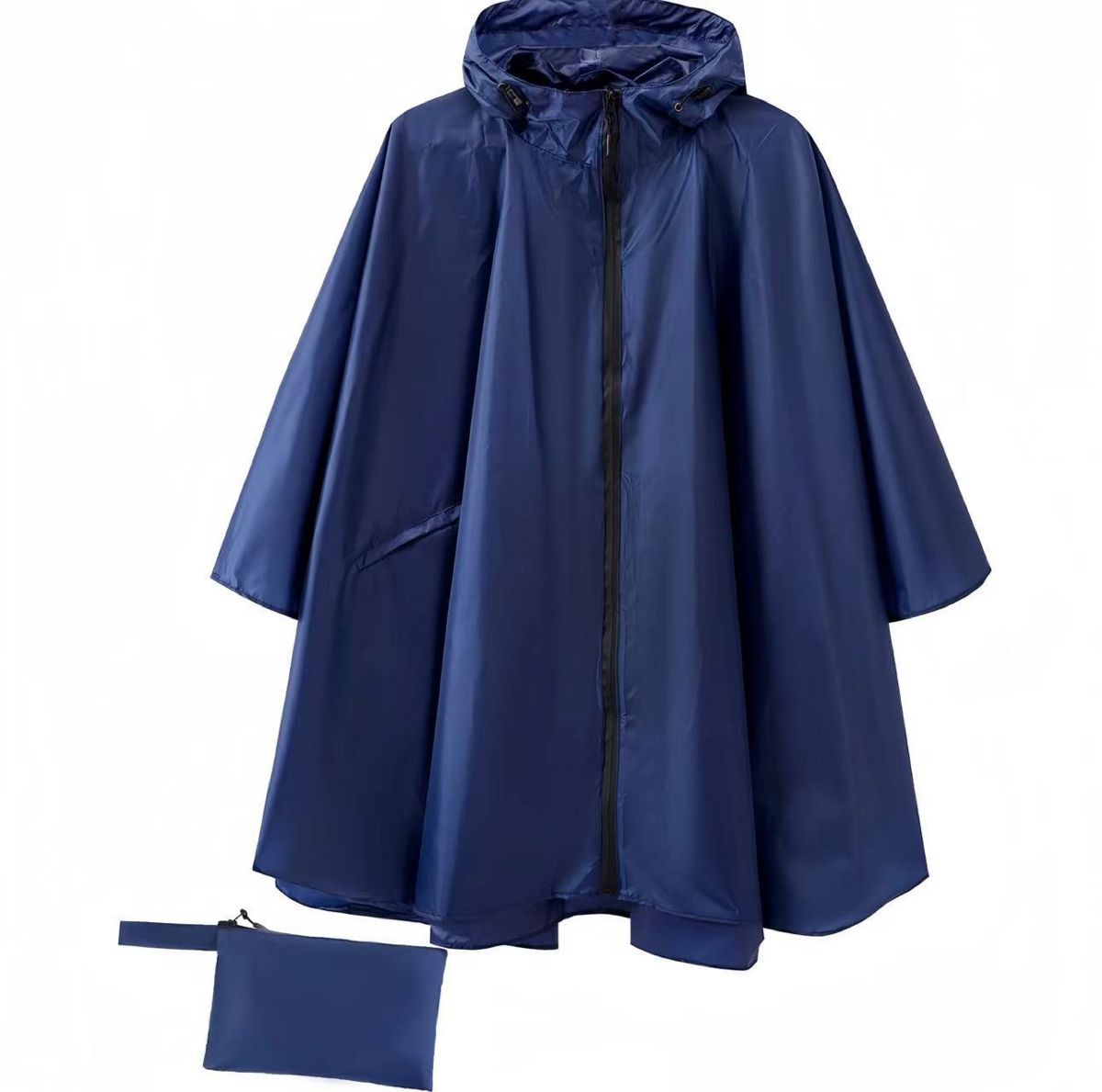 Poncho-Regenjacke, Erwachsene, tragbar mit Reißverschluss