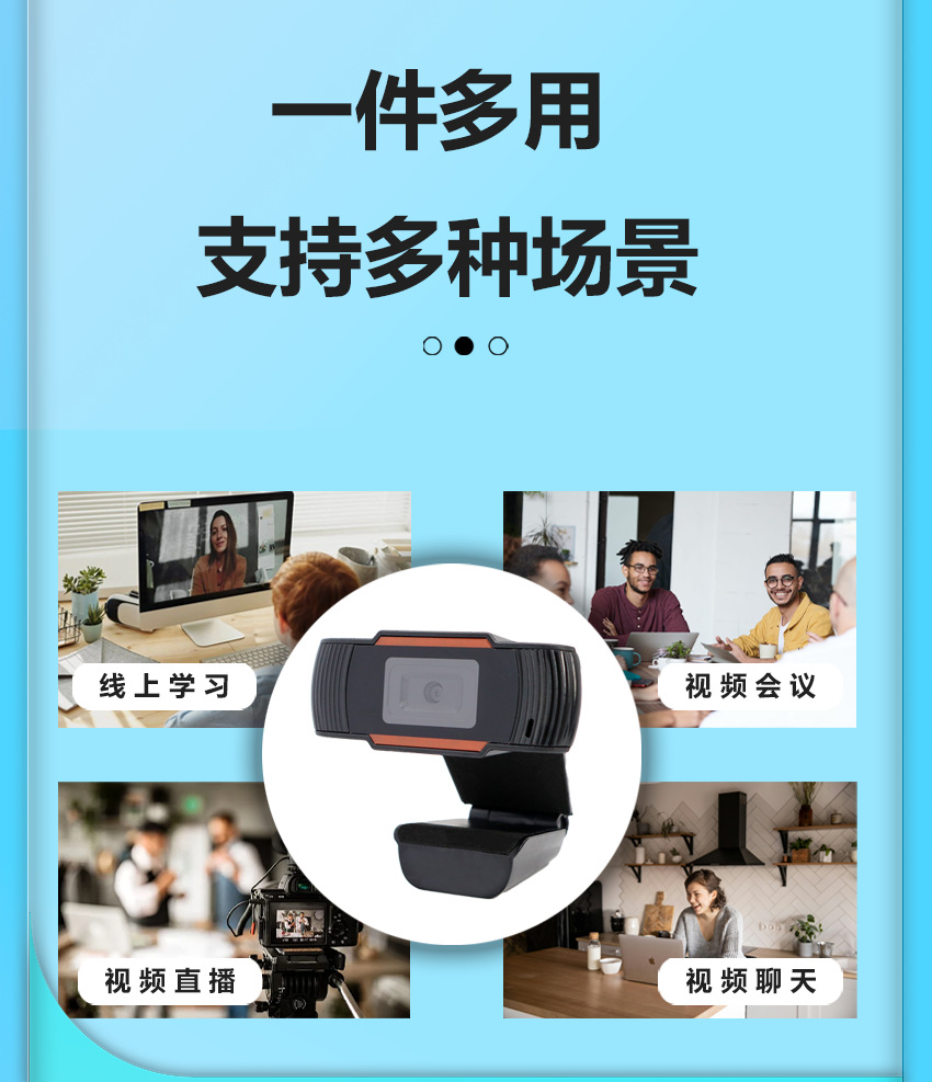 High-resolution USB webcam for desktop computer