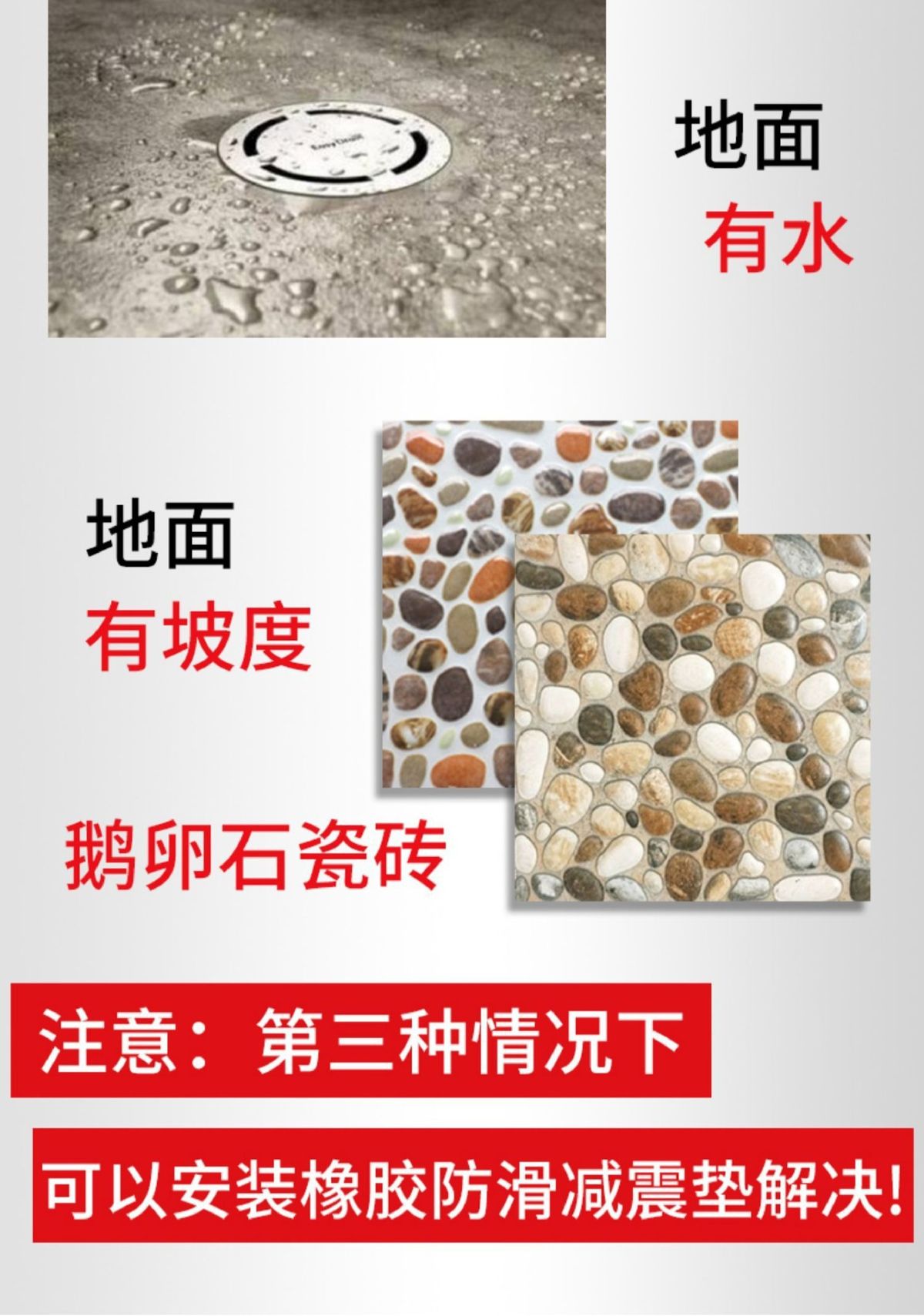 Washing machine anti-slip shock-absorbing feet pads