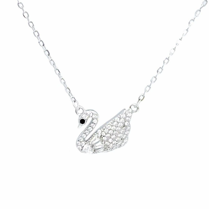 S925 Sterlingsilber Schwan-Halskette, elegantes Design