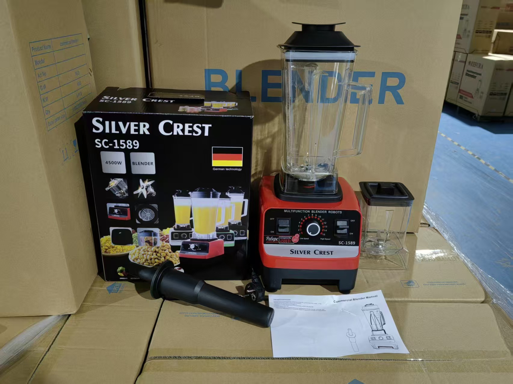 Blender SC-1589, 5500W, çift bardak, meyve suyu ve smoothie