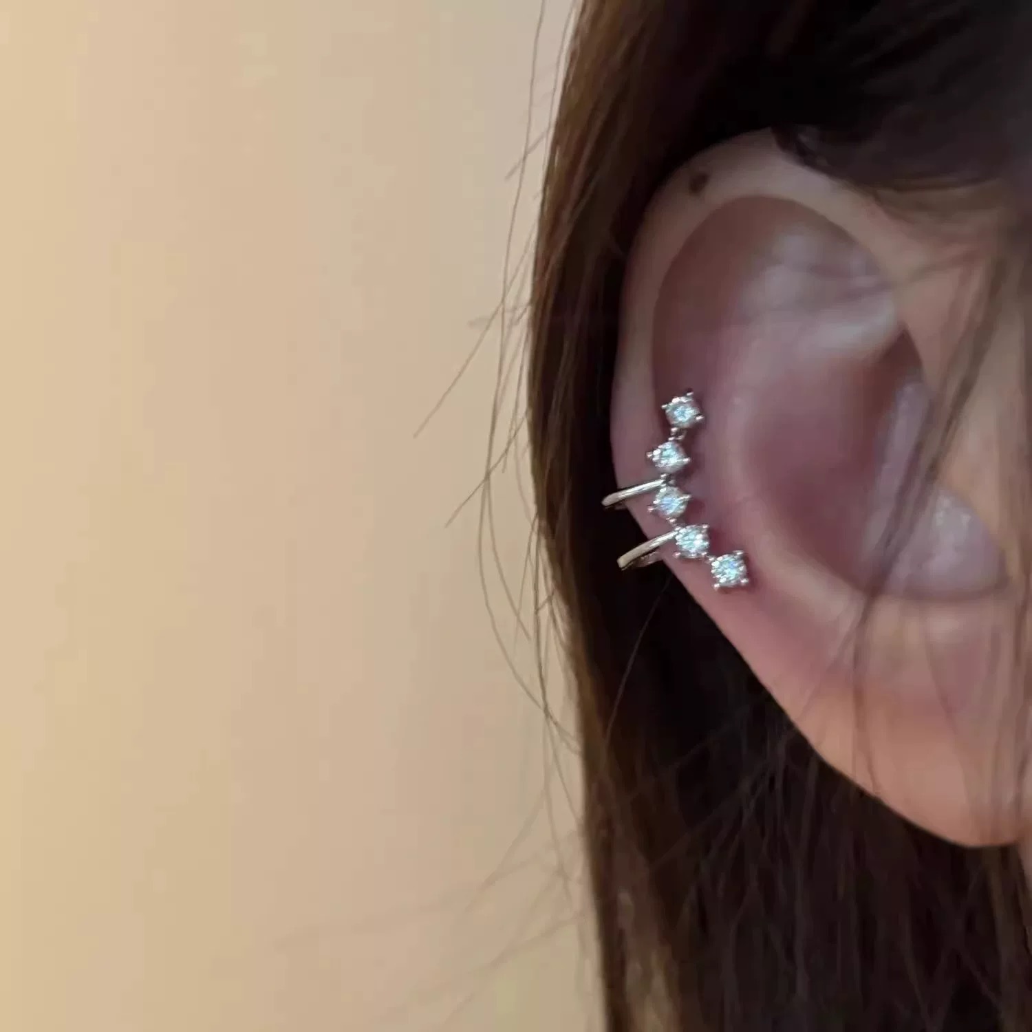 Strass-Ohrclip ohne Piercing