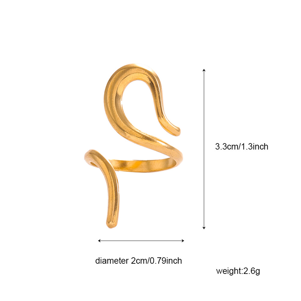 Stainless steel ring, 18K gold plated, minimalist design