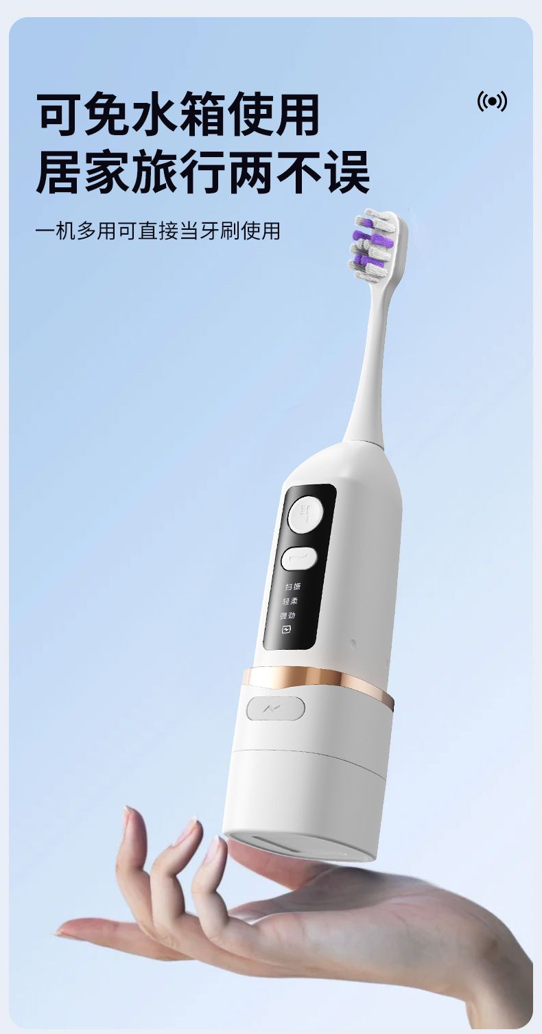 Smart electric toothbrush and water flosser combo kit, portable
