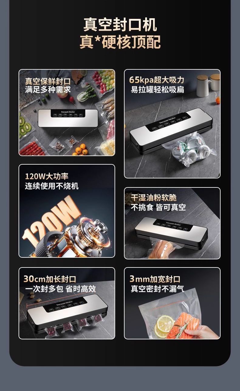 Automatic vacuum sealing machine for household and commercial food preservation