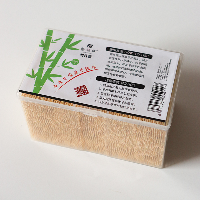 Bamboo toothpicks, 3600 pieces, double-pointed
