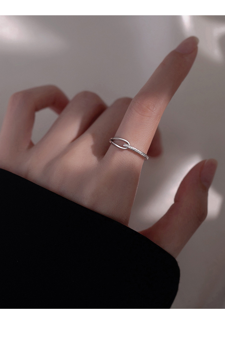 925 Sterling Silver Smooth Ring Women's Open Design