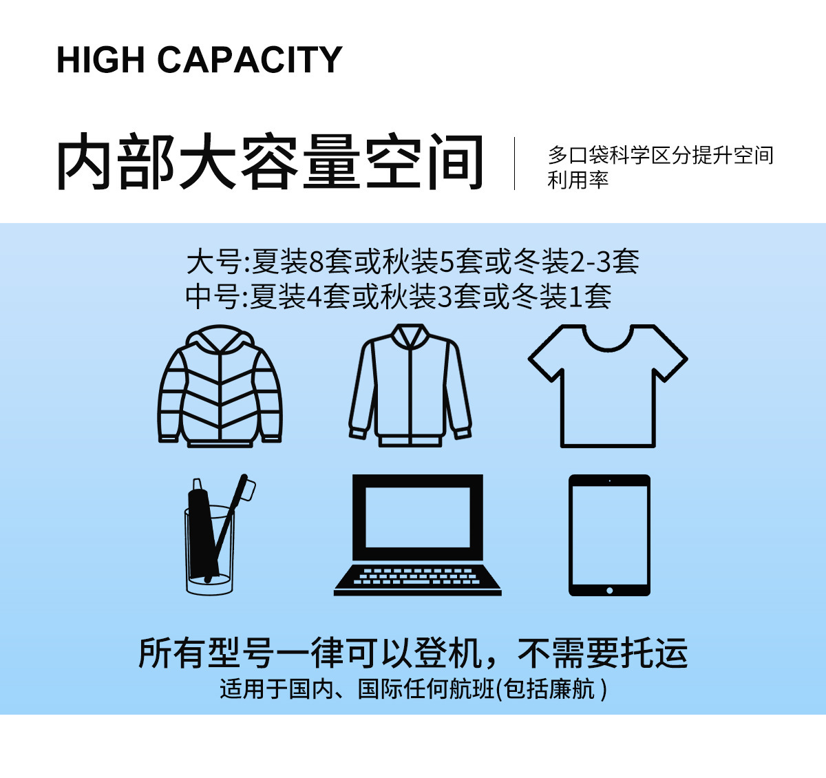 Travel bag with large capacity shoulder strap