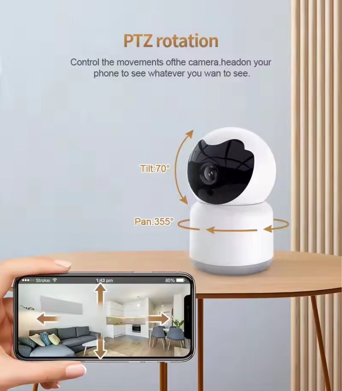 WiFi smart camera, 360 degree, night vision
