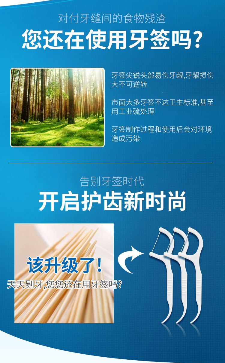 Yijijie disposable dental floss sticks, 150 pieces